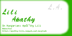 lili apathy business card